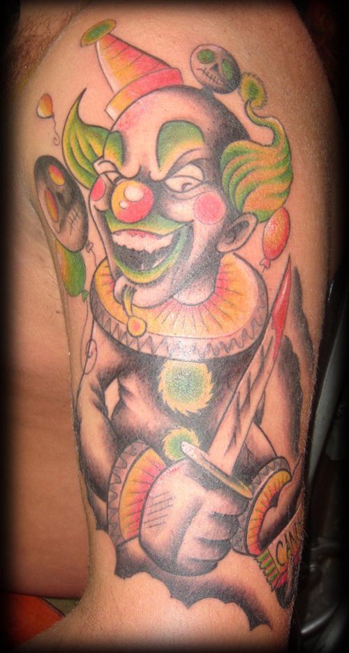 FUNNY CLOWN TATTOOS DESIGN PICTURES