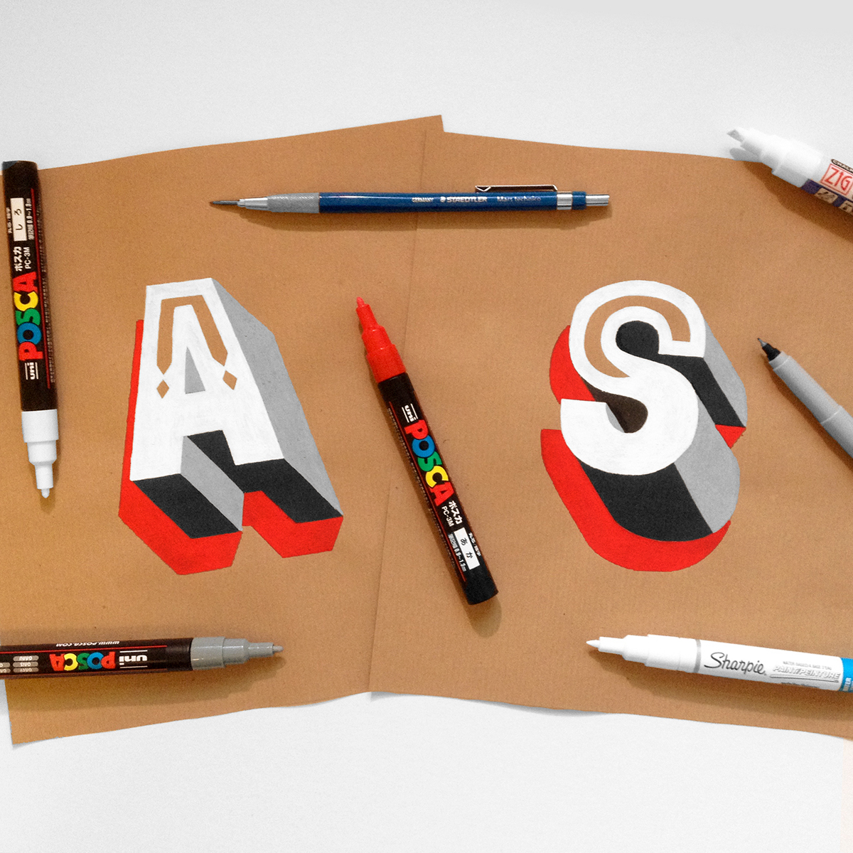 Hand Lettering on Kraft Paper