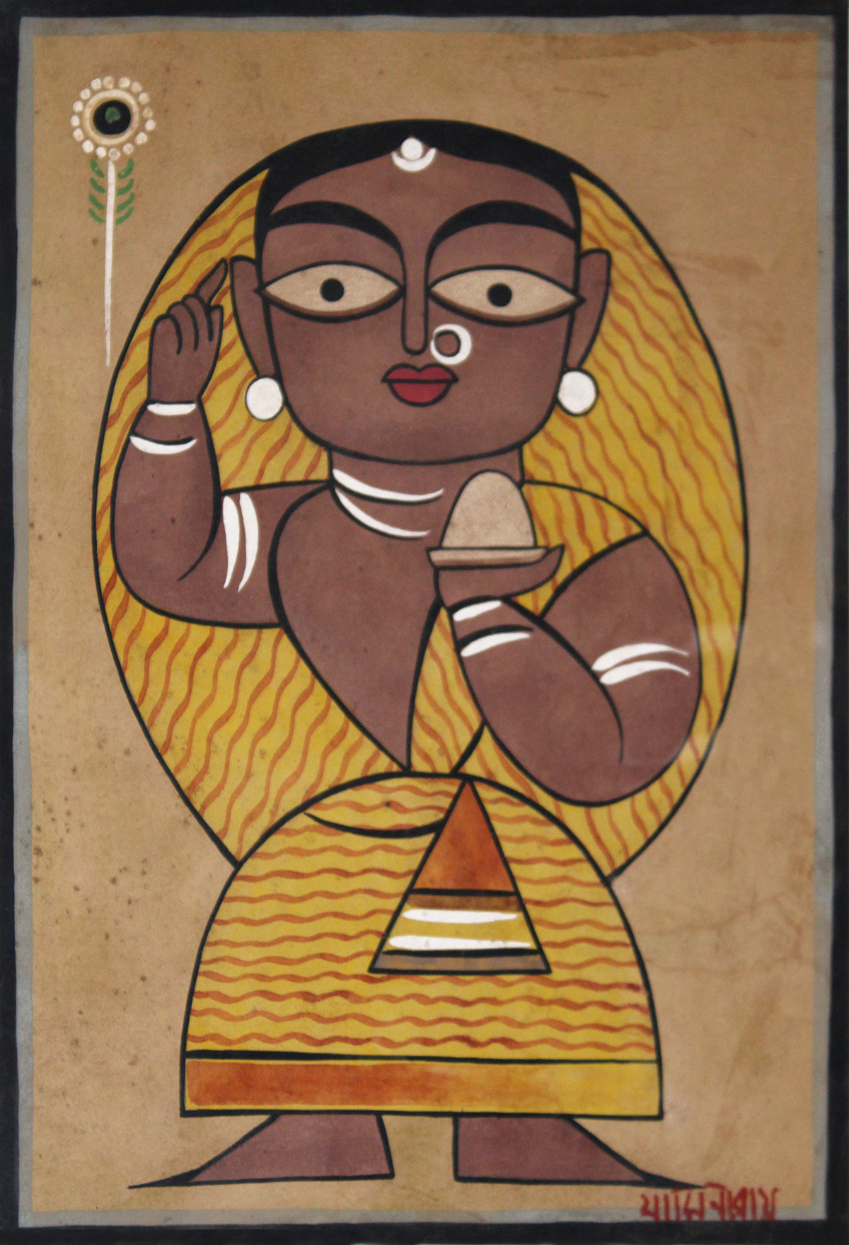 Roseberys London | Jamini Roy (Indian, 1887-1972), untitled sketch, seated