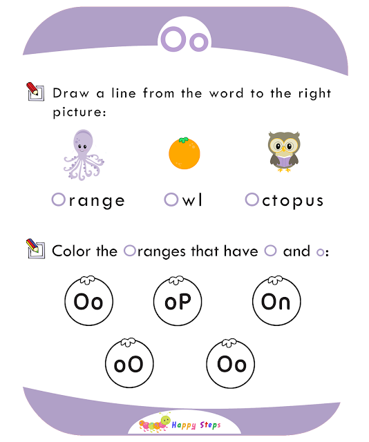 Activity Worksheet -1  Letter O