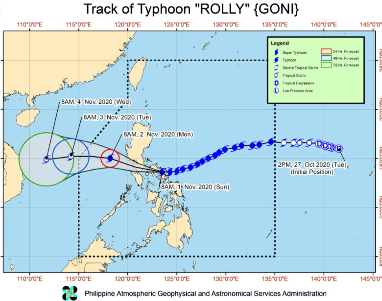 'Rolly' weakens into Typhoon; Signal No. 4 up in 19 areas