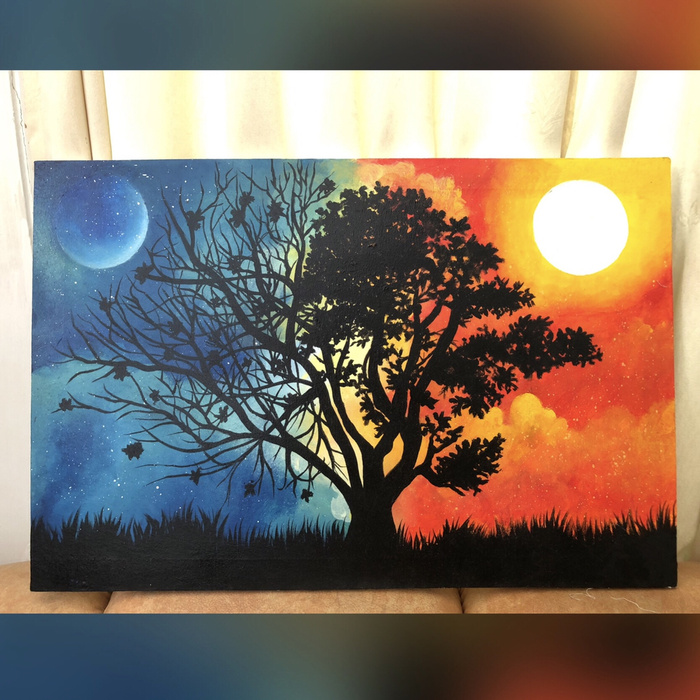 Inspirasi Spesial Kolase Adalah Lukisan Pohon Kering