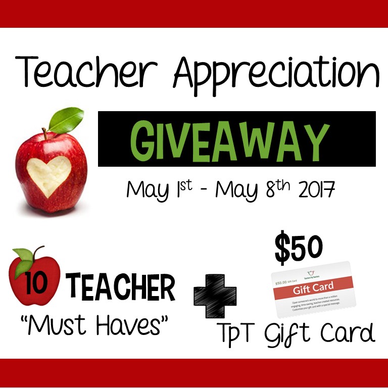 An Apple For The Teacher Teacher Appreciation Week Giveaway!