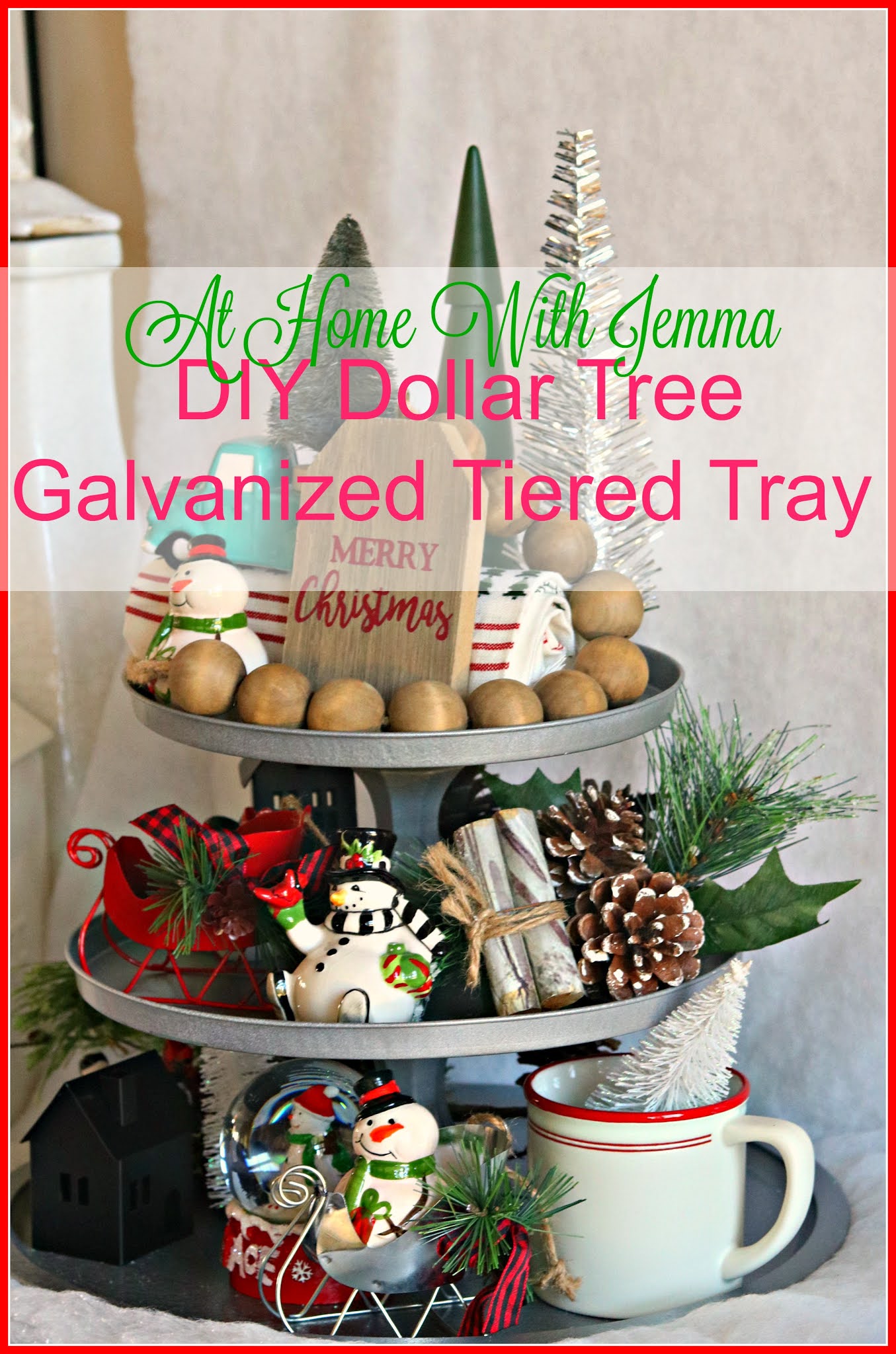DIY Galvanized Three Tiered Metal Tray At Home with Jemma