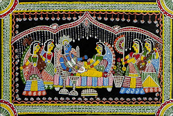 madhubani krishna radha paintings painting wall lord rukmini royal