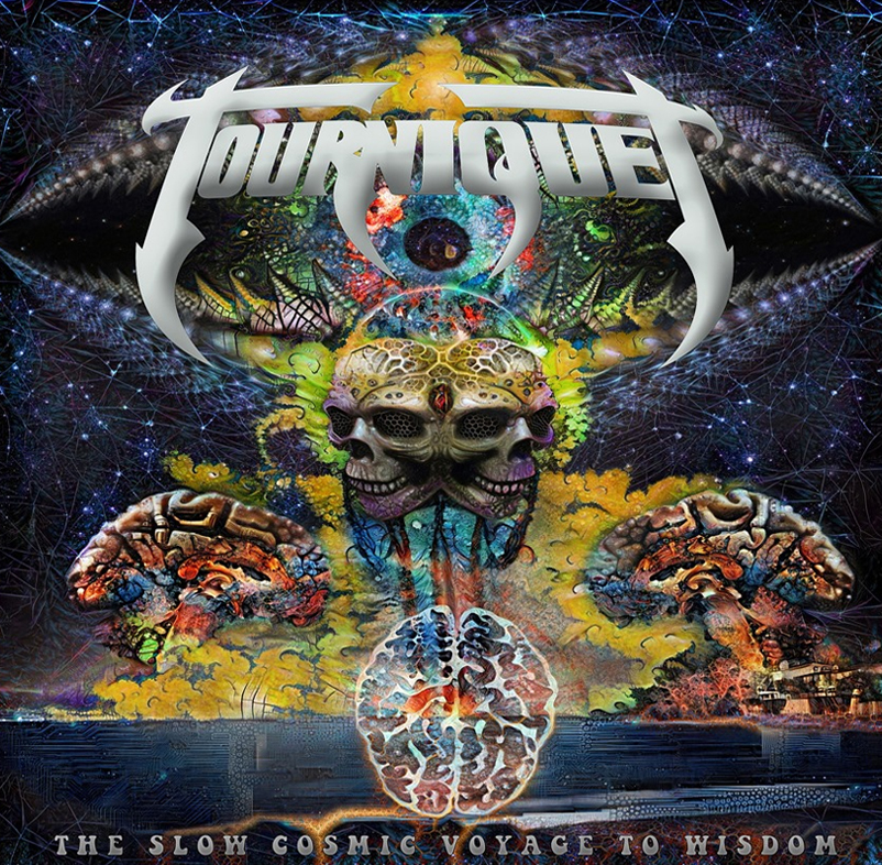 Behold the cover art for the Tourniquet release “THE SLOW COSMIC VOYAGE TO WISDOM