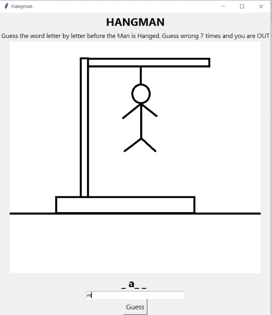 Hang Man Game using Python with Tkinter