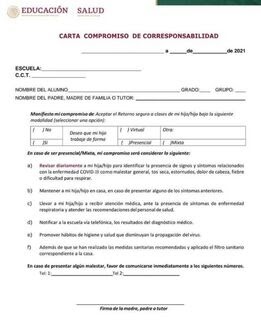 Carta compromiso de Corresponsabilidad - Ciclo Escolar - Centro de Descargas