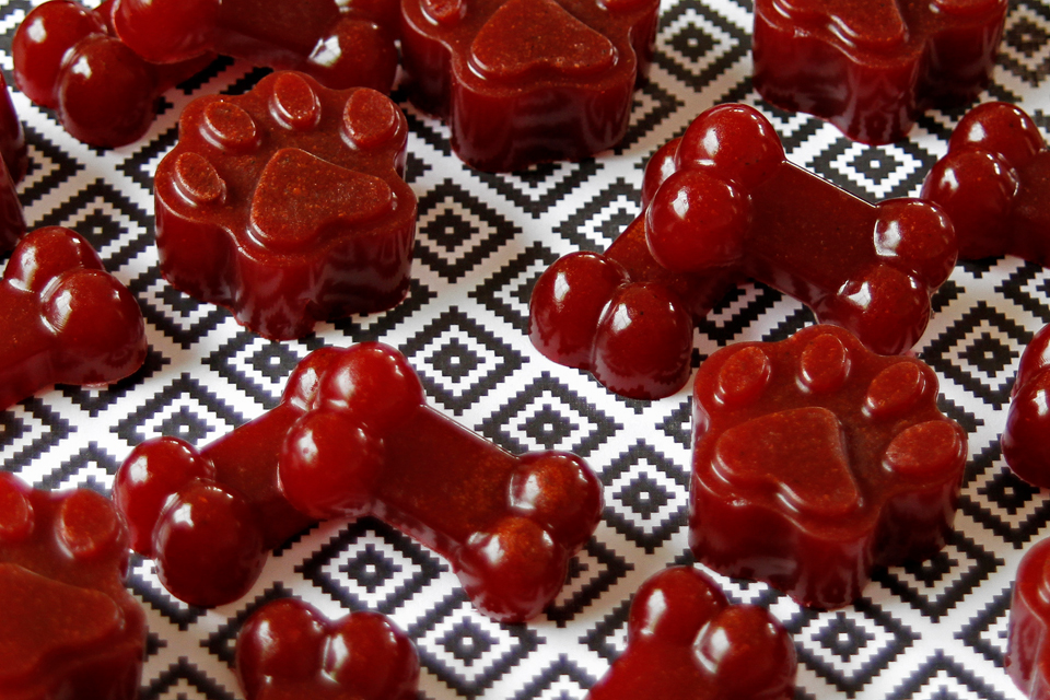 Dalmatian DIY {RECIPE} Beetroot and Carob Gelatin Gummy Dog Treats