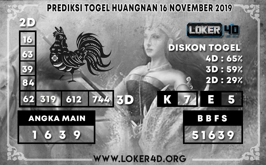 PREDIKSI TOGEL HUANGNAN POOLS LOKER4D 16 NOVEMBER 2019