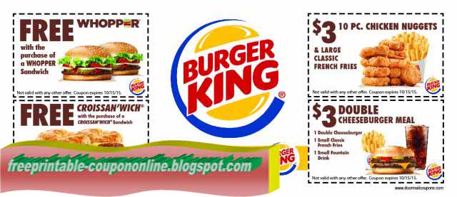 Printable Coupons 2021: Burger King Coupons