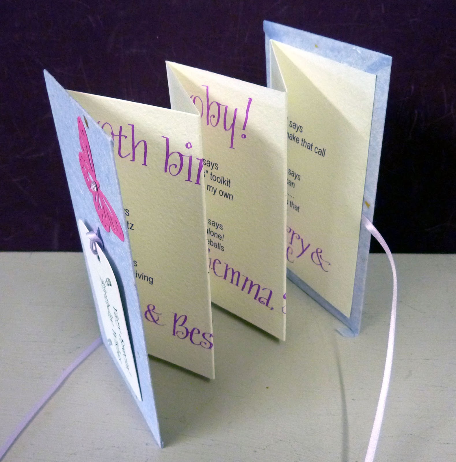 Inspired by Script Personalised 40th Birthday Concertina Card