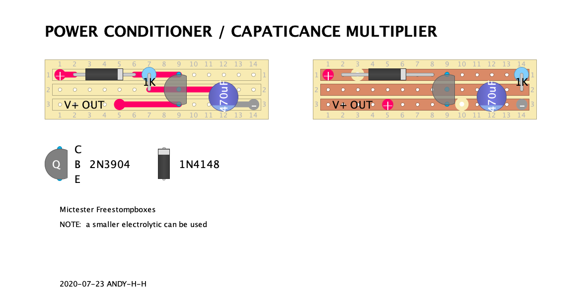 Guitar Effects Vero Point to Point Tag Board Layouts POWER