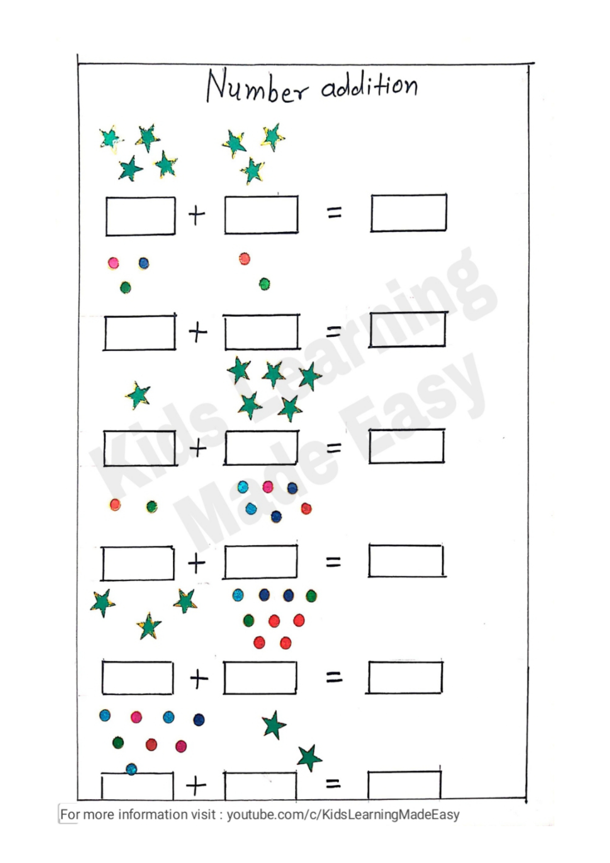 UKG Worksheets Maths Part 1