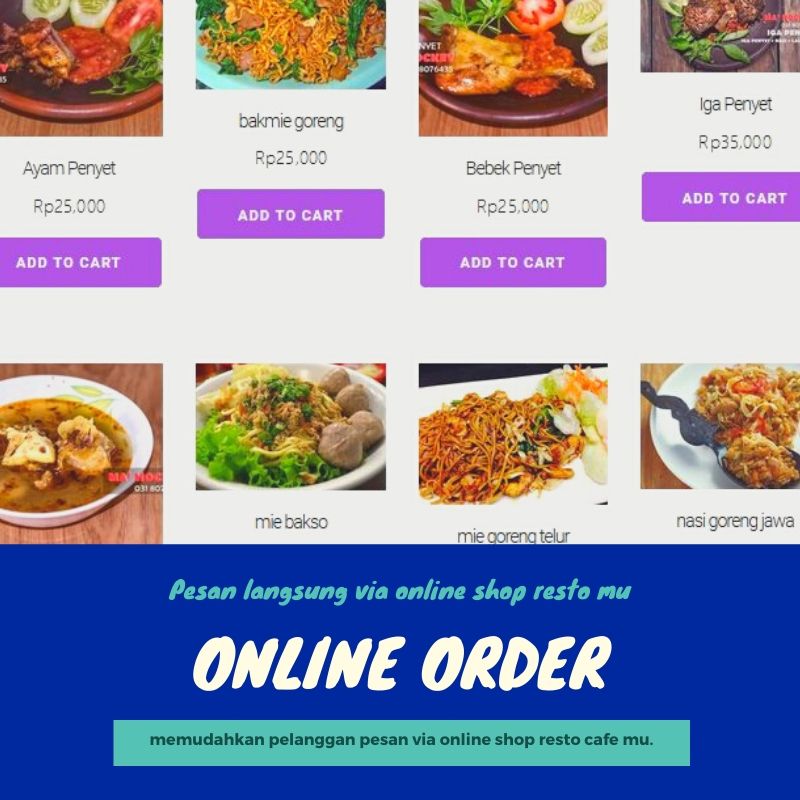 aplikasi restoran cafe online,website online shop kuliner resto cafe