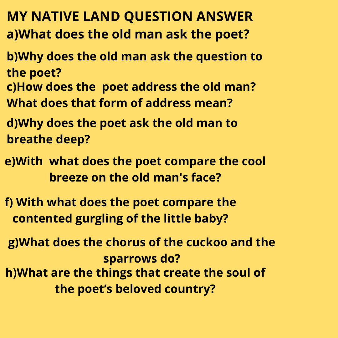 My Native Land Class 8 Assam English Question Answer Summary Ncert Solutions Theinfobell Com If the question is related to you, use i. my native land class 8 assam english