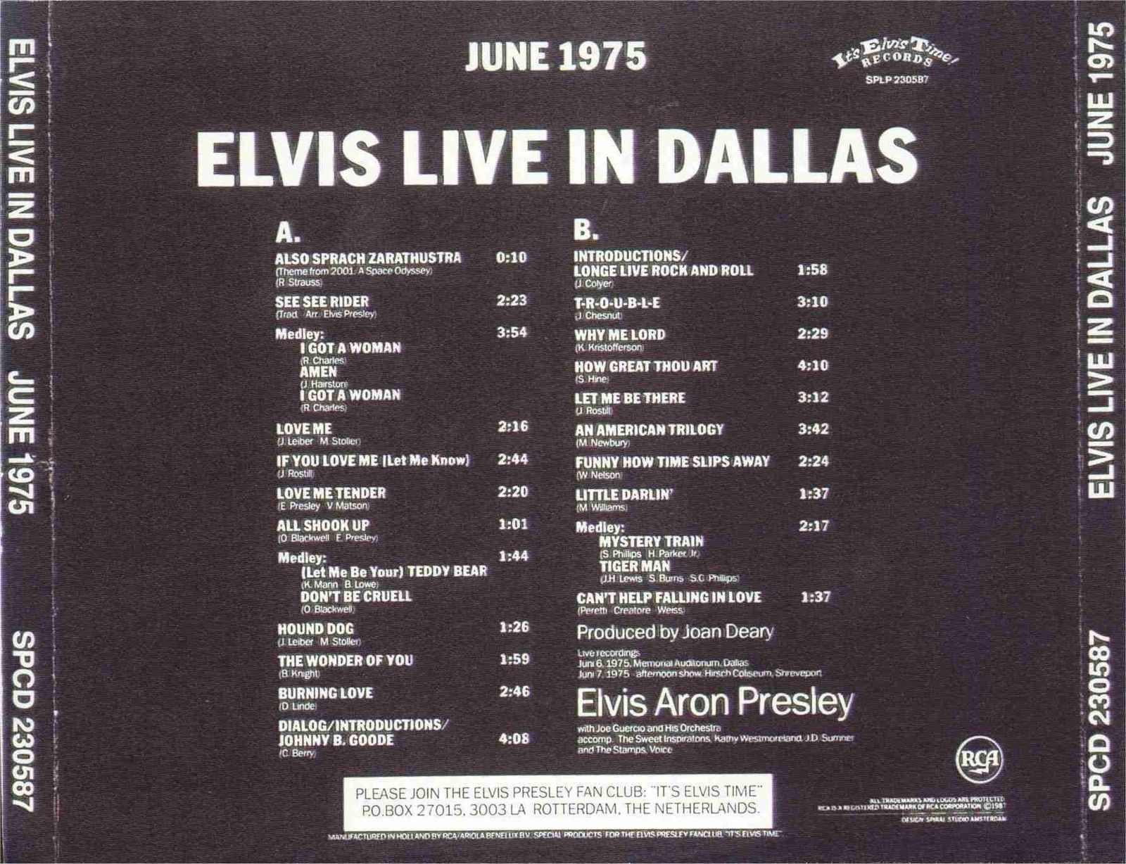 BACK TO VINYL & many more...: Elvis Presley - Live In Dallas June 1975