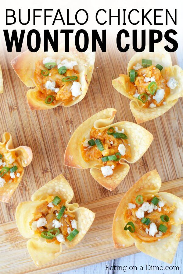 BUFFALO CHICKEN WONTONS, ONLY 6 INGREDIENTS AND READY IN 15 MINUTES