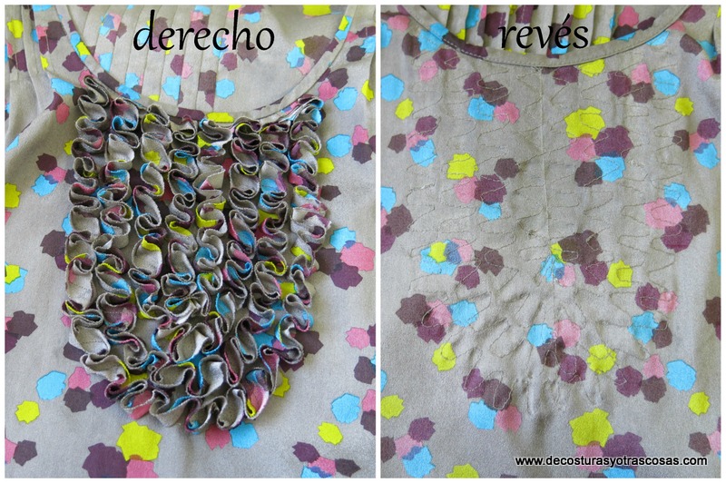 adorno hecho con bies para vestido