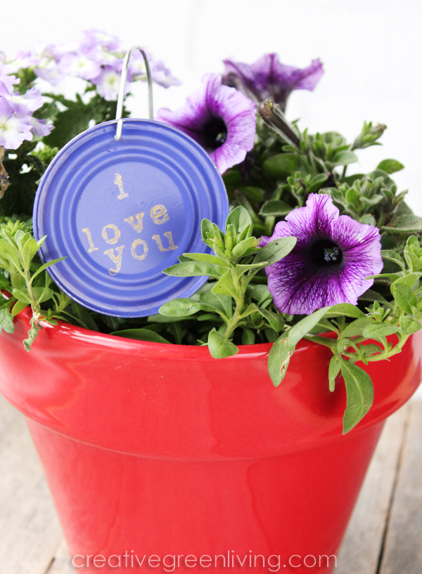 Learn how to turn an empty can lid into a cute plant marker or gift tag clever recycled can craft ideas