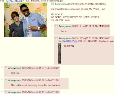 Troleo 4chan Justin Bieber a Corea del Norte