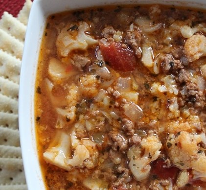 Hearty Hamburger Cauliflower Soup #ketodiet #healthyrecipe