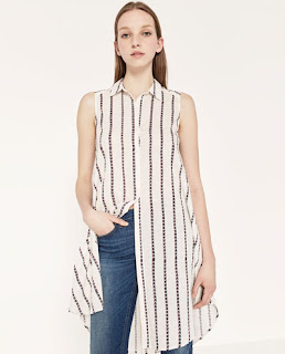 TWO-TONE STRIPE PRINT SHIRT