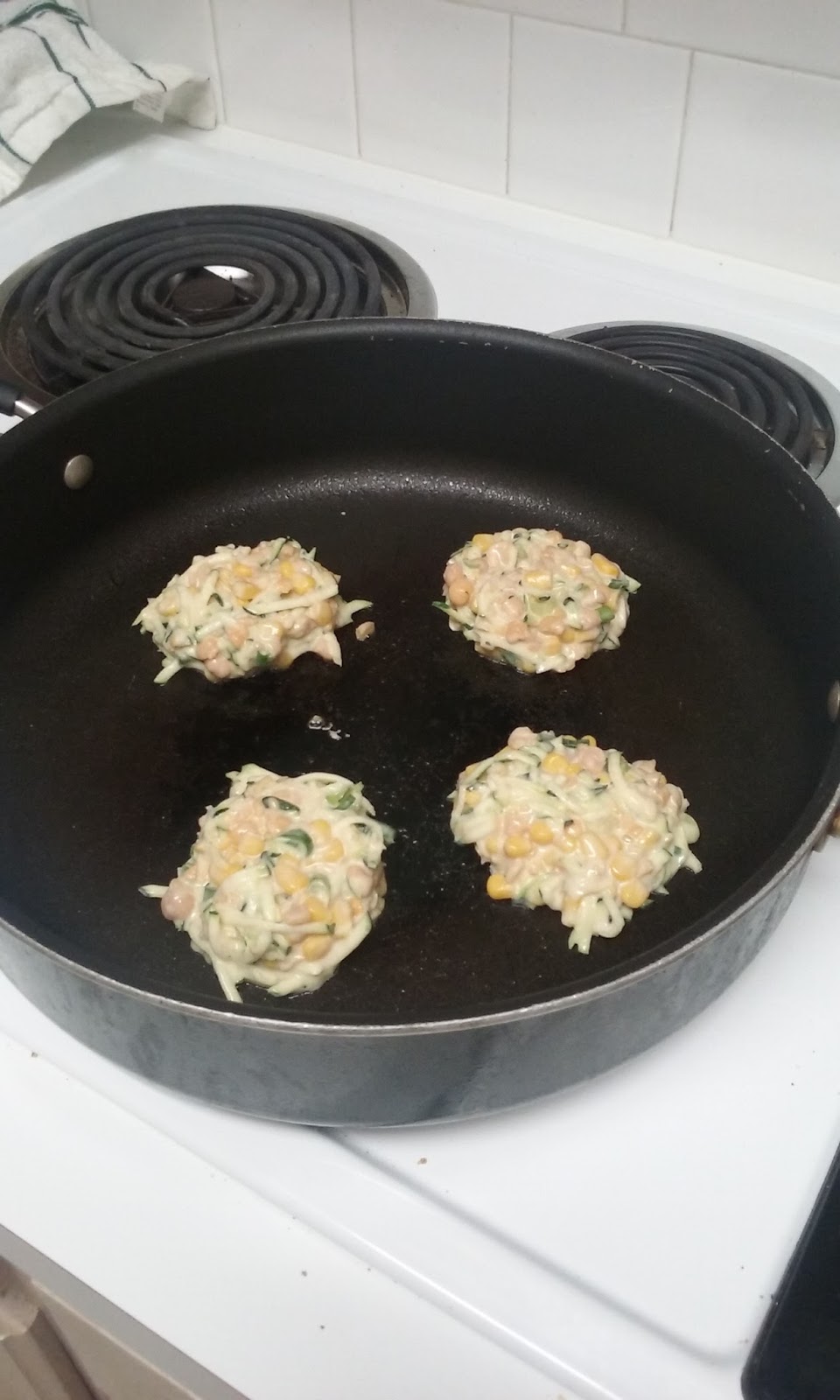 Corn, Zucchini, Chickpea Fritters