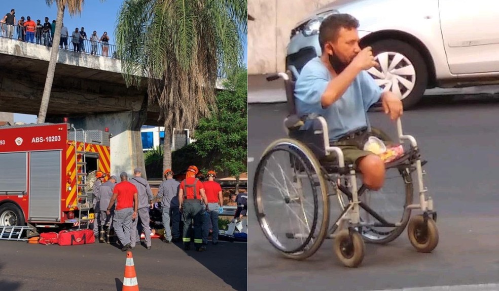 Cadeirante morre após ser jogado de viaduto em Bauru em tentativa de assalto