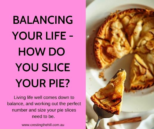 Living life well comes down to balance and working out the perfect number and size your pie slices need to be.