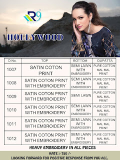 R9 Designer Hollywood Pakistani Suits wholesale