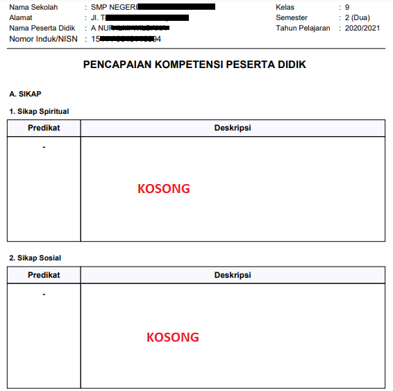 Cara Mengatasi Deskripsi Sikap Dan Predikat Tidak Muncul Di Erapor Kherysuryawan Id