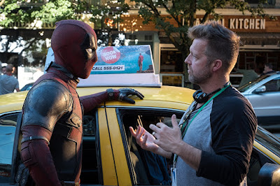 David Leitch and Ryan Reynolds on the set of Deadpool 2