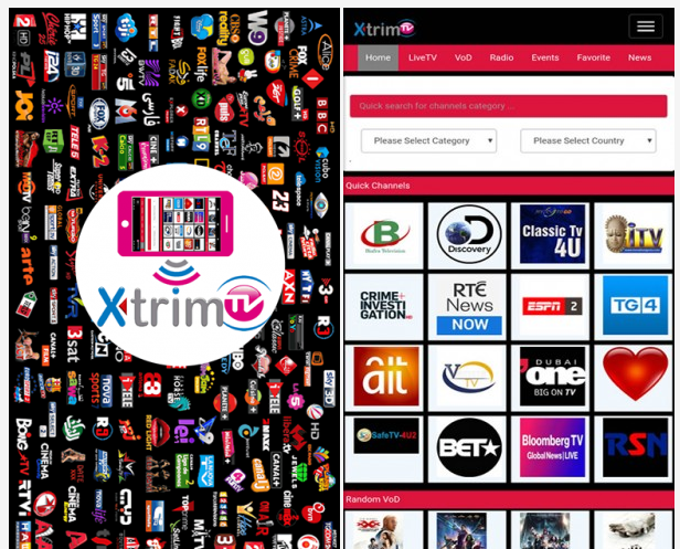 تطبيق XtrimTV IPTV لتشغيل بين سبورت والقنوات الرياضية المشفرة للأندرويد