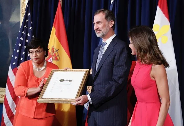 Mayor LaToya Cantrell presented a key to the city to King Felipe and Queen Letizia, as part of the city's 300th anniversary celebration