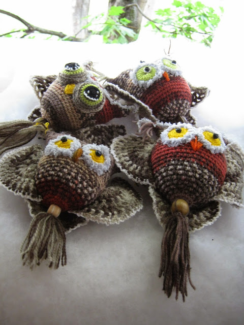 Owls crocheted