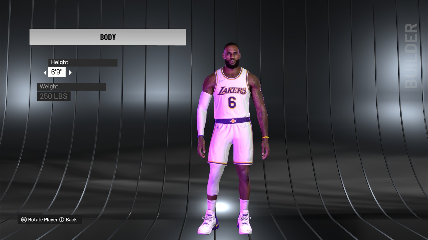 NBA 2K22 Edit Player Lightings 2 versions