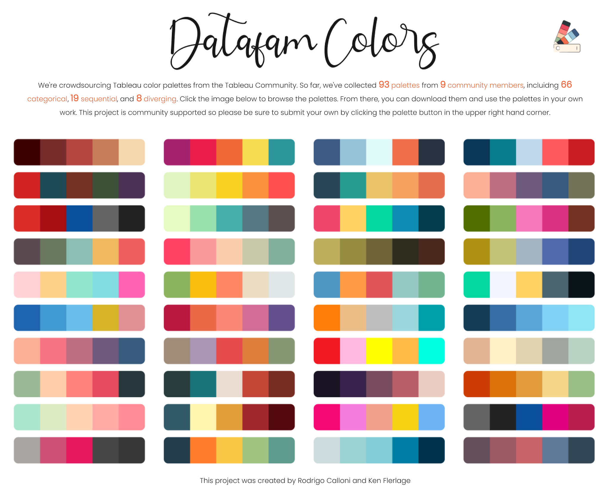 Datafam Colors: A Tableau Color Palette Crowdsourcing Project