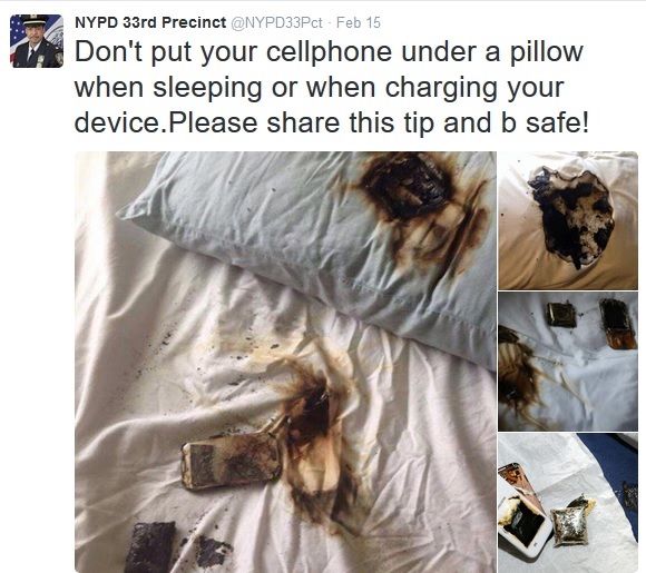 These Photos of Burnt Bed and Sheets Shows the Danger in Charging Cellphones Under Pillows