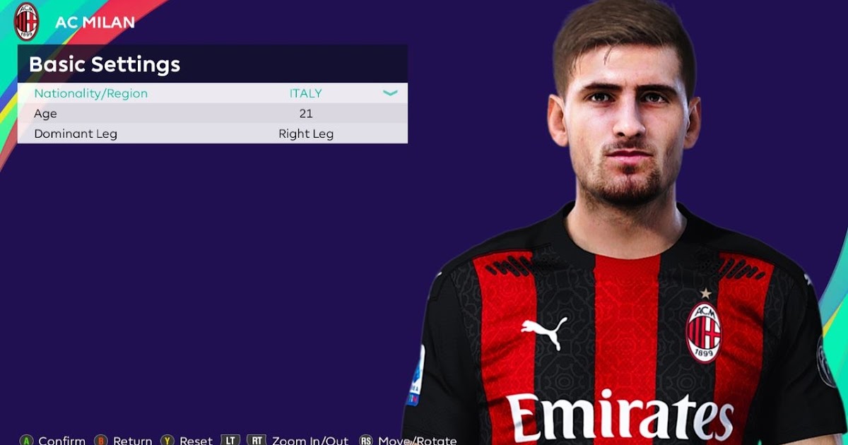 Pes 2021 Faces Matteo Gabbia By Rachmad Abs Soccerfandom Com Free Pes Patch And Fifa Updates