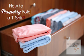 How to Properly Fold a T-Shirt :: OrganizingMadeFun.com