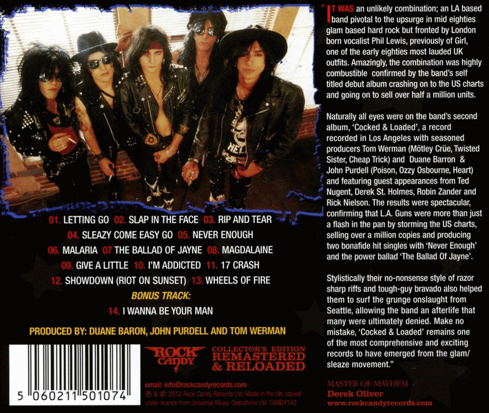 L.A. GUNS - Cocked & Loaded [Rock Candy Remastered & Reloaded] back