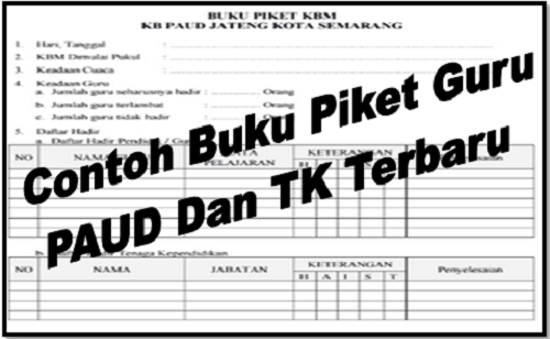 Contoh Buku Piket Guru Paud Dan Tk Terbaru Homesdku