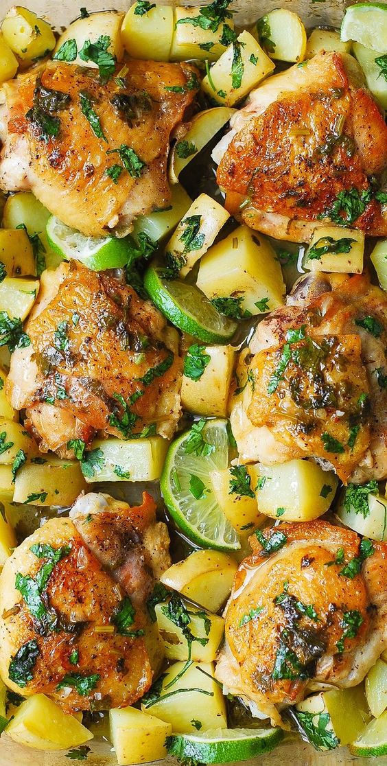 CilantroLime Chicken Thighs and Potatoes Healthy Cooking Tips In Home