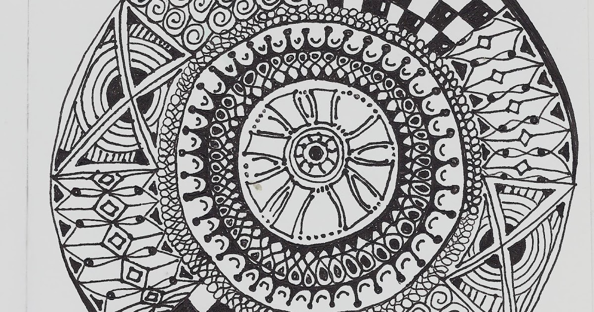 Mandala in B&W and Color - #GraphicLiner #Koi #WaterbrushPens