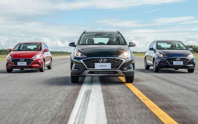 Novo Hyundai Hb20 2020 fotoso das versões hatch, seda e aventureira