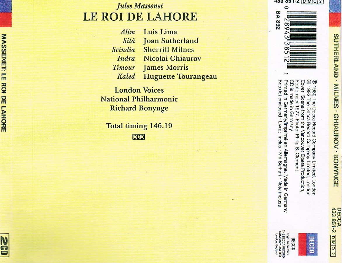 afina tus oidos Le Roi de Lahore Bonynge 1979