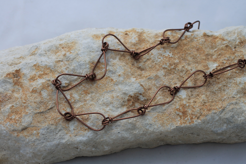 Antique Copper Handmade Chain Necklace Wire We Here Jewelry