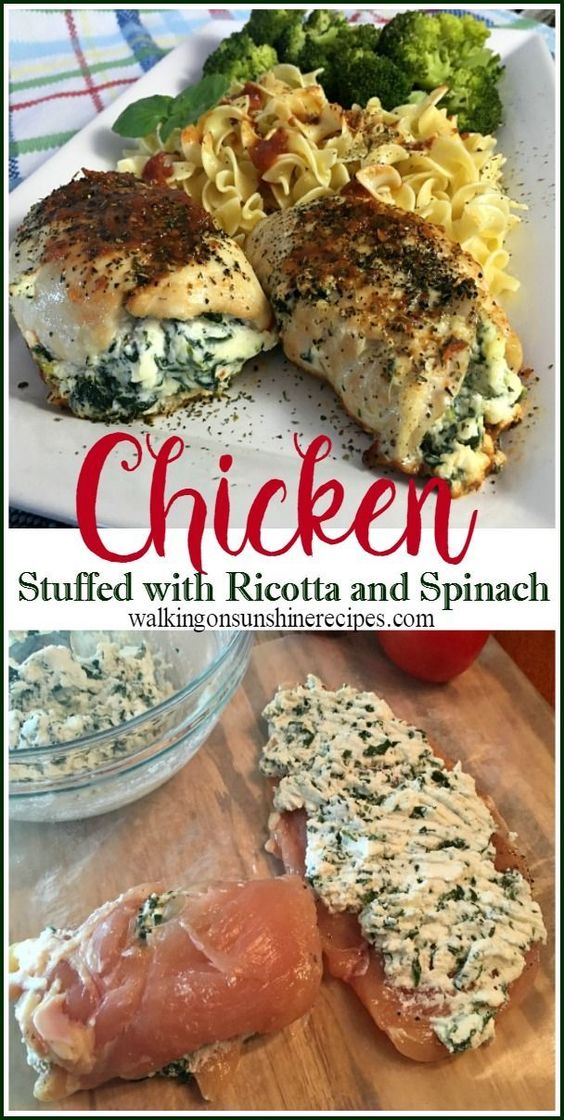 CHICKEN STUFFED WITH RICOTTA CHEESE AND SPINACH Easy Food Recipes