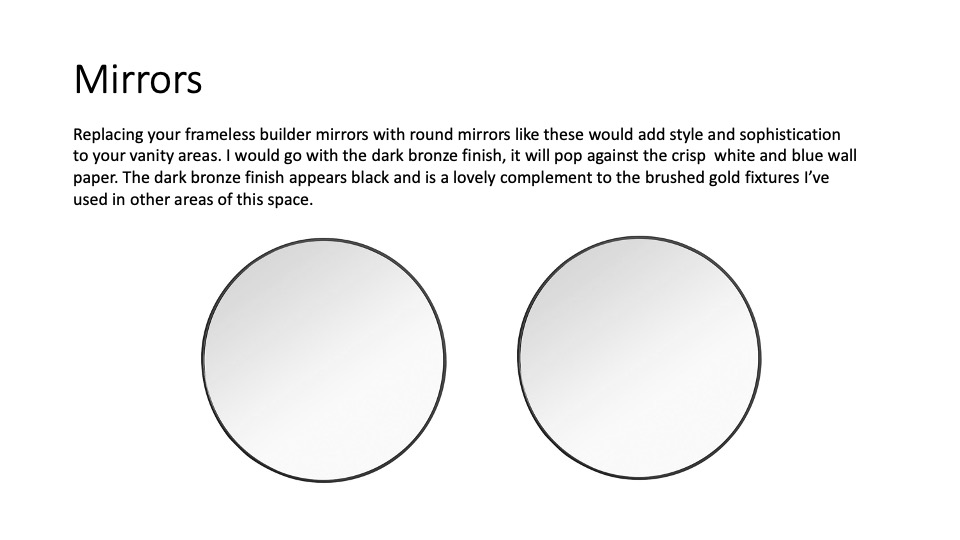 The Yellow Cape Cod Blue, White & Gold Guest Bathroom